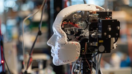 brain computer interface research facility, futuristic technology