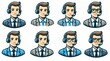 © Vitaly - Set of call center icons man, vector illustration on the white background