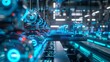 © fledermausstudio - futuristic AI powered factory or production line