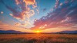© RocknRoller Studios - Dramatic Sunset Panorama. Beautiful Nature Background.