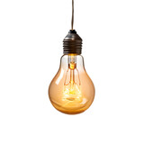 hanging light bulb isolated on a transparent background