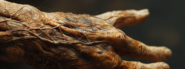 Wall Mural - Close-Up of Human Hand with Details