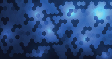 Aufkleber - Background of hexagon geometric dark blue pattern bright. healthcare medical and technology background.Graphic digital science concept design.	