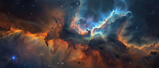 Wall Mural - Majestic cosmic clouds and starlight scene