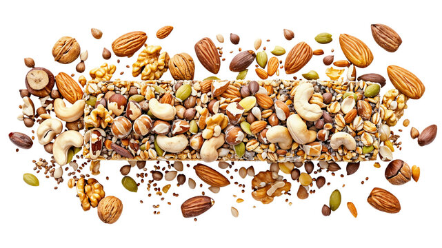 Nut and Seed Bar Breaking into Crumbs, nut png, seed png