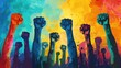 © nuengneng - Racial justice, unity symbols, powerful slogans, dynamic composition
