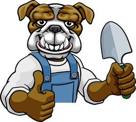 Wall Mural - Bulldog Gardener Gardening Animal Mascot