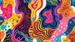 © abangaboy - Playful Squiggles Seamless Pattern Background with Immersive Abstract Art - Whimsical Doodles in Waving Lines Style