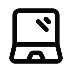 Poster - Pixel perfect icon of laptop, portable computer