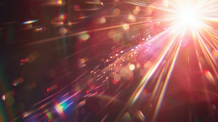 vibrant sun flare with colorful light reflections and bokeh