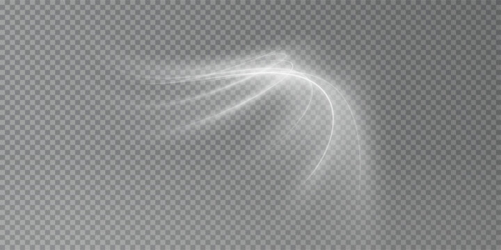 Light white Twirl. Curve light effect of neon line. Luminous white circle. Light neon pedistal, podium, platform, table. Vector PNG. Vector illustration