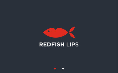 Wall Mural - lips with fish logo design vector silhouette illustration