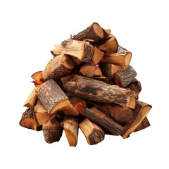 Wall Mural - Fire Logs isolated on transparent background, png, cut out.