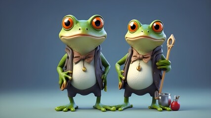 Wall Mural - funny 3D frog character