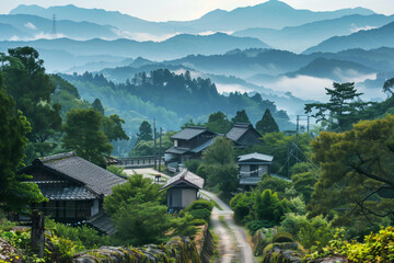 Wall Mural - japanese landscape mountain background nature wallpaper