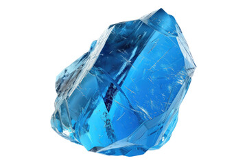 Wall Mural - Blue gem isolated on white background
