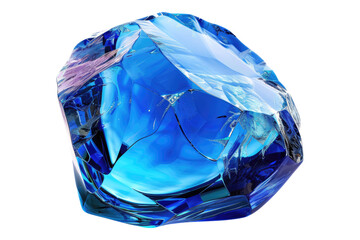 Wall Mural - Blue gem isolated on white background