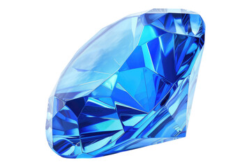 Wall Mural - Blue gem isolated on white background