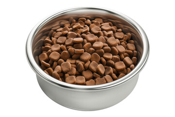 Poster - Dog food in a bowl isolated on white background