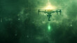 © VRAYVENUS - The image shows a drone flying in a green digital space.