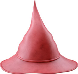 Wall Mural - red pastel witch hat isolated on white or transparent background,transparency 