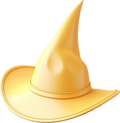 Wall Mural - yellow witch hat isolated on white or transparent background,transparency 