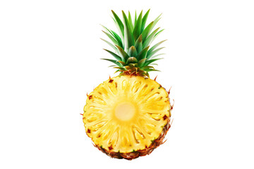 Wall Mural - Pineapple cut section isolated on white background