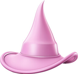 Wall Mural - pastel fantasy pink witch hat isolated on white or transparent background,transparency 