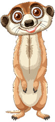 Poster - Adorable meerkat standing upright, smiling