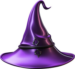 Wall Mural - purple violet fantasy witch hat isolated on white or transparent background,transparency 