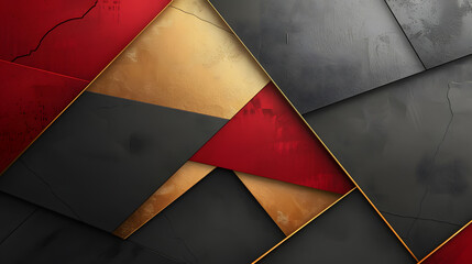Wall Mural - red gold black elegant abstract geometric presentation