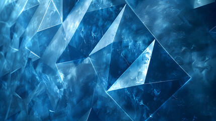 Wall Mural - blue triangle abstract background