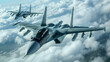 © SS Digital - Two military jet fighter planes at high altitude