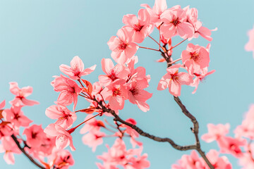 Sticker - A pink tree with pink flowers