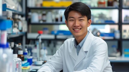 portrait of research scientist in a biochemistry lab