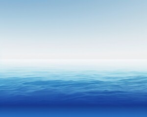 a blue ocean with a white sky
