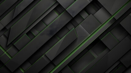 Wall Mural - Abstract metallic green lines black cyber geometric lines