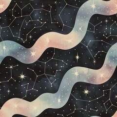 Wall Mural - mystical cosmic pattern with starry night