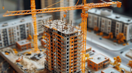 Wall Mural - tScale model of a high rise under construction 