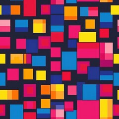 Wall Mural - Vibrant Mosaic of Abstract Colorful Rectangles