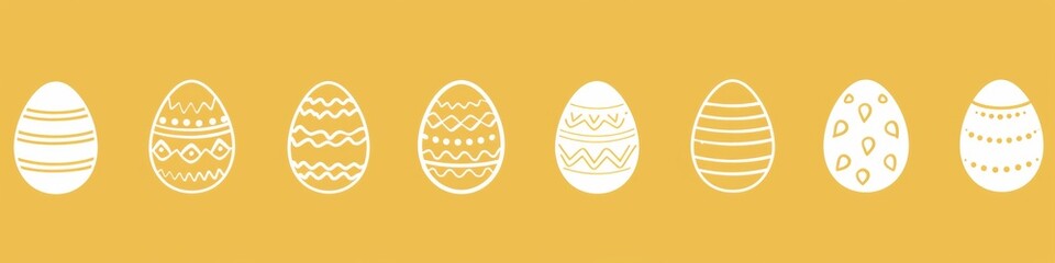 Wall Mural - web banner. vector illustration of easter eggs with various colors and pattern designs.