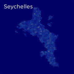 Wall Mural - seychelles map with blue bg
