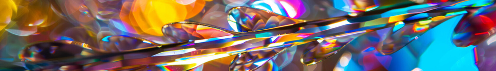 Sticker - Vibrant Glass Sculpture Highlighted by Colorful Light Beams