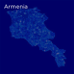 Wall Mural - armenia map with blue bg
