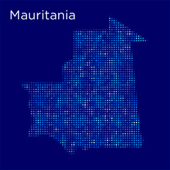 mauritania map with blue bg