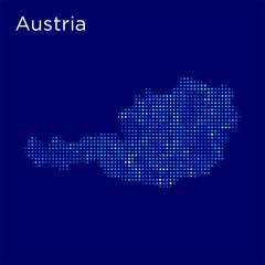 Wall Mural - Austria map with blue bg