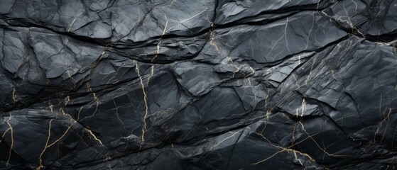 Wall Mural - Dark slate stone with natural veins, ideal copy space