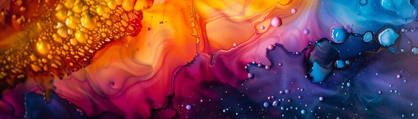 Aufkleber - It presents the overflow of shades and colors of paint in the panting in ways that are similar to space motifs.