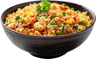 bowl of fried rice isolated on transparent background