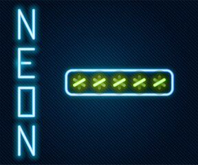 Wall Mural - glowing neon line password protection and safety access icon isolated on black background. security,